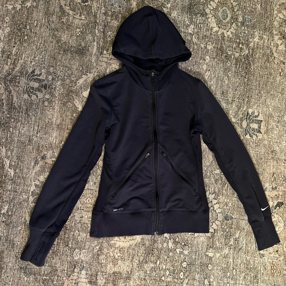 Nike Dri-Fit Triangle Back Hoodie Zip-Up Sweatshirt Medium